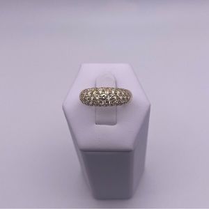 14k yellow gold CZ cluster ring